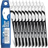 FALKENWALD® Säbelsägeblätter 10-tlg für Holz – S644D HCS - Für Hart- & Weichholz, MDF, OSB, Laminat & Bauholz - Extra scharfe Zähne - Kompatibel mit Bosch, Makita, Einhell u. v. m.