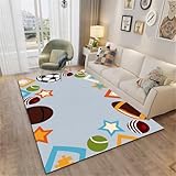 RUGMRZ Carpet Living Room Teppich Kinder 130x190CM weicher kuscheliger blau Mehrfarbiger Dekorationsteppich für das Wohnzimmer kurzflor Rugs Washable