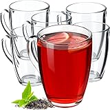 KADAX Teegläser 350 ml, Wassergläser mit Henkel, Glastassen, Saftgläser, Gläserset, Gläser für Tee, Kaffee, Wasser, Drink, Eistee, Saft, Trinkgläser, Kaffegläser (6 Stück)
