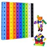 BRISKORE Steckwürfel Grundschule 100 Stück Mathe Würfel Zahlenblocks Rechenhilfe Grundschule Stecksteine Kinder Rechenwürfel Grundschule Geschenk ab 3-8 Jahre Jungen Mädchen