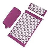 Acupressure Purple Akupressur Set Akupressurmatte, Akupunkturpunkt Massagekissen, Linderung von Nacken und Rückenschmerzen, Muskelentspannung und Stressabbau, Ischiasentlastung, Lila Weiß