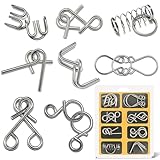 Steemjoey 8 Stück Knobelspiele Metall, Metalldraht Puzzle, Metallpuzzle Metallknobellei Set Denkaufgabe IQ Test Lernspielzeug Party Mitgebsel Kindergeburtstag für Erwachsene Kinder
