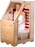 newgen medicals Infrarotkabine: Kompakte Infrarot-Sitzsauna aus Hemlock-Holz; 760 W; 0.62 m² (Mini Infrarotkabine, Wärmekabine, Infra rot Sauna hochwertigem)
