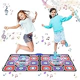 Aomdom Tanzmatte für Kinder und Erwachsene, verbessertes Modell, doppelte Musik-Tanzmatte, rutschfest und langlebig, mit kabellosem Empfänger, kabellos mit 200 Spielen und 100 + Musik (166 x 93 cm)