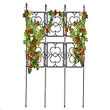 Faltbares Garten-Rankgitter für Kletterpflanzen, vertikale Pflanzenstützpfähle für Rosen, Jasmine, Clematis, freistehende Paneele, schwarze Farbe, Outdoor-Gartenunterstützung