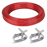 Draht Spannseil für Poolabdeckung: 2.2 mm x 36 m Drahtspannseil für Poolplanen mit 2 Stahlseil Spanner - für Winter Poolabdeckung