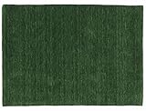RUG PRINCE Wollteppich Gabbeh Uni 160x230 Handgewebt Grün Einfarbig Handarbeit Zimmer