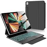 LAMA Magnetische Tastaturhülle für iPad Air 5. 2022/Air 4. 2020 und iPad Pro 11 Zoll (4./3./2./1. Generation) mit 7 farbigen Hintergrundbeleuchtungstasten und Multi-Touch-Trackpad, Auto Sleep/Wake, BK