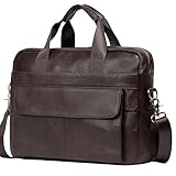 BTDAO Ledertasche Laptoptasche 15 Zoll Schultertasche Herren Umhängetasche/Tragetasche mit Taschen zur Aufbewahrung von Zubehör, Geschäftliches Reisen Weihnachten für Männer (CFC-Brown)