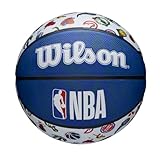 Wilson Basketball NBA ALL TEAM, Outdoor, Gummi, Größe: 7, Rot/Weiß/Blau