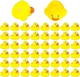 DERAYEE Badespielzeug Baby,Gummiente,Gummi Badeenten,Gummi Enten,Float und Squeak Mini Enten Badewanne Spielzeug für Kinder Dusche,Geburtstag (gummiente, 50PC)