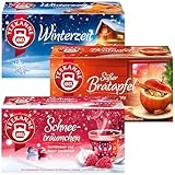 Teekanne Wintertee Set - Genussvoller Winterzauber im 3er Set (2x 50g, 1x 40,5g) mit den Sorten Süßer Bratapfel, Winterzeit & Schneeträumchen, insgesamt 58 Teebeutel für puren Wintergenuss