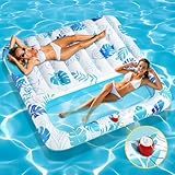 LUVTOY Luftmatratze Wasser Pool - Groß Wasserhängematte Pool Spielzeug für Erwachsene Kinder mit Kopfstütze - Tanning Aufblasbarer Pool Matratze - Luftmatratze Spielzeug Geeignet füR Strand Schwimmbad