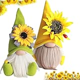 Frühling Sonnenblume Biene Wichtel, 2 Stück Gesichtslose Puppe Zwerg, Ostern wichtel plüsch Puppe, Schwedische Wichtel Dolls, Frühling WichtelPuppen für Ostern Weihnachten und Tisch Dekoration