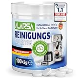 100 Stück Premium Reinigungstabletten für Kaffeevollautomaten und Kaffeemaschinen Kaffeefettlöser Tabletten kompatibel mit Jura De’Longhi Bosch Siemens Krups Miele Melitta Philips u.v.m.
