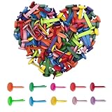 100 Stück Musterbeutelklammern Musterklammern Mini Brads Leicht und Wiederverwendbar Metall Rundkopfklammern Scrapbooking Für Schule Büro Papier Briefklammern Basteln Handwerk DIY (Farbe)