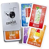 Chroma Products Cocktail Rezepte auf Karten: 30 Cocktailrezepte und Erklärungen im Set mit Metalldose, Rezepte auf deutsch, Kartenspiel oder Quartett als Geschenk
