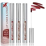 3 Stück Peel-Off Lippenliner Set – Langanhaltender, Wasserdichter Lipliner mit Hoher Pigmentierung, Präzises Auftragen für Alltag und Party (Kakao, Rotbraun, Nude)