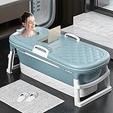 Faltbare japanische Badewanne für Erwachsene, tragbare Whirlpool-Wanne mit Bidet und Sauna, 137,2 cm, faltbares Design für Duschkabine, Zuhause, Whirlpool-Erlebnis.