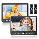 Arafuna 10.5' Dual Auto DVD Player, wiederaufladbarer Auto-Bildschirm Spielen EIN oder Zwei Verschiedene Filme, Kopfstütze für Auto mit 5-Stunden-Batterie, Unterstützung USB/SD, Last Memory