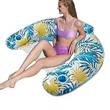 SOYDAN Schwimmstuhl für Pool, aufblasbarer Poolstuhl, aufblasbarer Schwimmring für Poolsofa, mit Becherhalter, PVC-Schwimmflosse, aufblasbarer Schwimmring, große Größe, eine