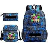 Sp𝒓u𝒏𝒌𝒊 Kinderrucksäcke,Schulrucksack Mädchen Jungen Leicht Backpack,Musikspiele Sp𝒓u𝒏𝒌𝒊 Characters Grafikdruck Rucksack Teenager,Hohe Kapazität Schultaschen für Travel Schule Freizeit(#Y)