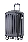 BEIBYE Hartschalen-Koffer Trolley Rollkoffer Reisekoffer Handgepäck 4 Rollen (M-L-XL-Set) (Schwarz, M)