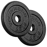 Train Hard® Hantelscheiben Paar Set, 2x1.25/2x2.5/2x5/2x10/2x15kg,30/31mm Bohrung, Gusseisen,Gewichtsscheiben, Hantelgewichte, Fitness Scheiben (B:2x2.5kg)