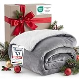 BEDSURE Kuscheldecke - Warm Sherpa Wolldecke & Sofadecke, Flauschig Sofaüberwurf Decke, Dicke Couchdecke, Geschenke für Frauen, Flauschige Wohndecke, Grau, 150x200 cm, XL