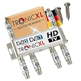 TronicXL 6-fach Sat Splitter 120dB Verstärker I Antennenverteiler Weiche DVB-S2 DVB-T2 Weiche mit Antennenverstärker für 3D 4K HDTV Signalverstärker für guten Empfang