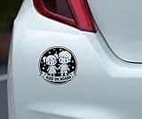 Autoaufkleber Kids on Board| Sicherheitsaufkleber für Heckscheibe| wetterfest| personalisierbar, 10,15 oder 20 cm| Aufkleber selbst gestalten|Camping Zubehör (Weiß, 10 cm)