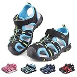 Kinder Geschlossen Sandalen Jungen Mädchen Outdoor Sport Sandalen Wandern Wasserdichte Schuhe Abenteuer Sommer Strand Pool Sneakers Schwarz Grün Blau 28 EU（Hersteller Größe 29）