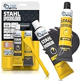 DIP-Tools Stahl Epoxid-Kleber 40ml, extrem stark, Zwei-Komponenten Kleber für Holz Beton Glas Keramik Auto, Stahlkleber Metallkleber, Reparaturkleber (transparent)