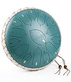 NEFLSI Zungentrommel 15 Tone 13 Zoll Schlagzeug Instrument Steel Tongue Drum Stahl Zunge Trommel ätherische Handtrommel HandPan mit Trommelschlegel, Tragetasche, Fingerabdeckung für Yoga Meditation