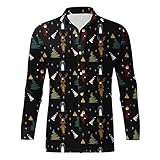 Lustig Hemd Herren Weihnachtshemd Bedruckt Weihnachten Weihnachts Langarm, Comfort Fit Ugly Hemdjacke Funky Weihnachtshemden Weihnachtsbaum Herrenhemd Bequem Hemden Elastisch Mit Knöpfe