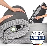 MKS Tragbar Camping Matratze | Memory-Schaum Campingmatratze | Leichte Bodenmatratze | Schlafmatte mit wasserdichter Beschichtung | Schlafmatratze | Isomatte für Camping | Faltmatratze 90x200cm