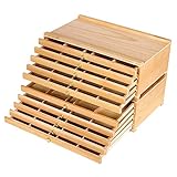 MEEDEN Künstlerbedarf Aufbewahrungsbox mit 10 Schubladen -Große Multifunktions-Bleistiftbox aus Buchenholz mit Schubladen und Fächern für Pastelle, Bleistifte, Stifte, Marker, Pinsel und Stempel
