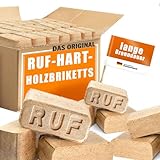 Holzbrikett, RUF Hartholzbriketts 30 kg Buche/Eiche – Premium Brikett für Kamin & Ofen | Lange Brenndauer, Hoher Heizwert, Kaum Asche | Saubere & Natürliche Wärme aus Hartholz