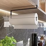 EDELREITER® Küchenrollenhalter ohne Bohren | hochwertiger Küchenrollenhalter Edelstahl | Halter Küchenrolle | kein Kleben | Küche Organizer | Küchenrollenhalter schwarz | ZEWA Rollenhalter