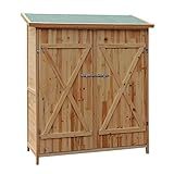 Wiltec Gerätehaus XXL Holz Gartenschrank für Gartengeräte inkl. Montagematerial Gartenhaus zur Aufbewahrung Geräteschuppen Geräteschrank