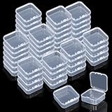 Hlimior 120 Stück Klein Kunststoff Aufbewahrungsbox, Transparent Stapelbare Plastikbox mit Deckel, Sortierbox für Badezimmer Küche Schmuckaufbewahrung Dosen Pods Stifte, Ordnungsboxen Behälter