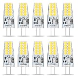 Wenscha G4 LED 3W ersetzt 30W Halogen, 6000K Kaltweiß Tageslicht 300 Lumen, 360° Abstrahlwinkel Stiftsockel flimmerfrei, 10er Pack 12V nicht dimmbar