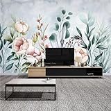 XLMING Minimalistisch Handgezeichnet Pflanzen Blumen Kreativ 3D Tapete Hochwertige Strukturierte Seide Wohnzimmer Sofa Schlafzimmer Esszimmer Home Dekoration-300cm×210cm