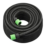 Relaxdays Tropfschlauch, 50 m, Perlschlauch zur Bewässerung von Hochbeeten und Hecken, Wasserschlauch, Garten, schwarz