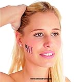 10 x Amerika Tattoo Fan Fahnen Set - America temporary tattoo Flag (10)