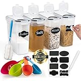 Soz 4x2,5L Vorratsdosen mit Deckel - Müsli Schüttdose & Frischhaltedosen - BPA freie Kunststoff Vorratsdosen, Luftdicht, Trockenfutterbehälter