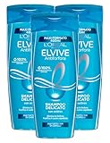 L'Oréal Paris Elvite, sanftes Anti-Schuppen-Shampoo mit Actirox und Equaderm, entfernt Schuppen, reinigt die Kopfhaut für alle Haartypen, 3 Flaschen à 400 ml