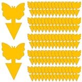 Trauermücken Bekämpfen mit Gelbsticker (72 Stück), Gelbsticker Trauermücken, Für die Zimmerpflanzen Schädlingsbekämpfung, Gelb, Schmetterling