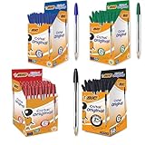 BIC Kugelschreiber Cristal Original – 200er Pack in Blau, Schwarz, Rot oder Grün – 0,4 mm Strichstärke – Dokumentenechte Kulis fürs Büro, Homeoffice & Schule