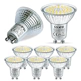 Goopig GU10 LED Dimmbar Lampe 6W 5000K Tageslichtweiß Ersetzt 70W Glühbirne, 6er-Pack, 655lm AC 230V Leuchtmittel, Flimmerfrei Strahler, Reflektorlampe, Abstrahlwinkel-120° Birnen